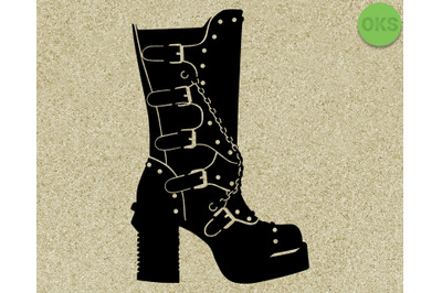 goth boots svg, svg files, vector, clipart, cricut, download