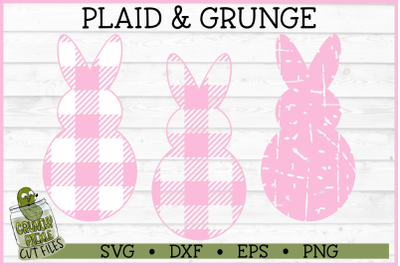 Plaid &amp; Grunge Easter Bunny 1 SVG