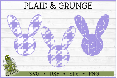 Plaid &amp; Grunge Easter Bunny 2 SVG