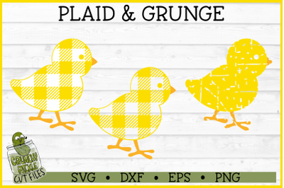 Plaid &amp; Grunge Baby Chick Easter svg