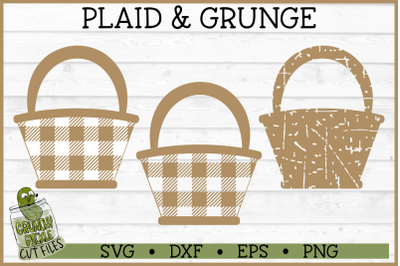 Plaid &amp; Grunge Basket SVG