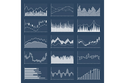 Financial candle stick graphs. Currency business and market charts vec