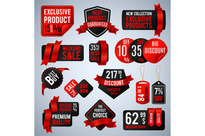 Price tags&2C; special business offer labels and discount presentation ba