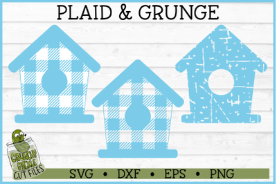 Plaid &amp; Grunge Birdhouse SVG