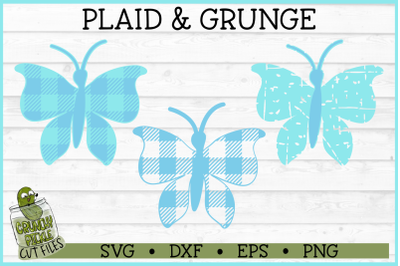 Plaid &amp; Grunge Butterfly 1 SVG