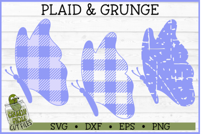 Plaid &amp; Grunge Butterfly 2 SVG