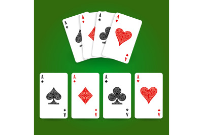 Four aces playing cards