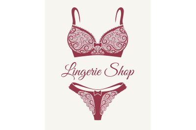 Lingerie shop retro emblem