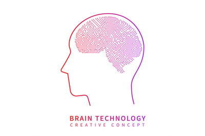 Future artificial intelligence technology. Mechanical brain creative i