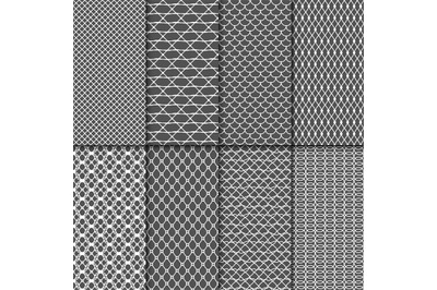 Cloth seamless patterns. Fabric net vector textures. Lace meshes colle