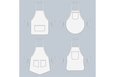 Cook uniform. Restaurant apron vector template collection