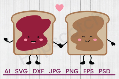 Peanut Butter &amp; Jelly - SVG File, DXF File