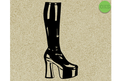 platform boots svg, svg files, vector, clipart, cricut, download