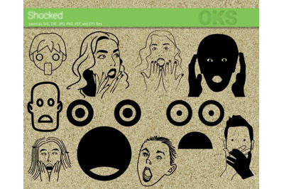 shocked svg, svg files, vector, clipart, cricut, download