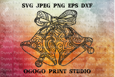 Download Free Download Christmas Bells Svg Christmas Svg Zentangle Svg Mandala Free SVG Cut Files
