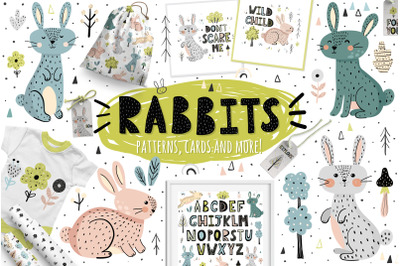 Rabbits Collection: patterns, cards and more