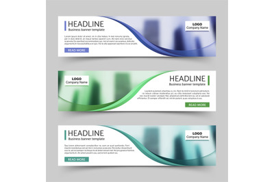 Website horizontal business banners vector template