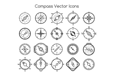 Compass line icons