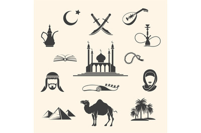 Arabian icons set