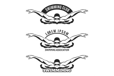 Swimming man on wave logo