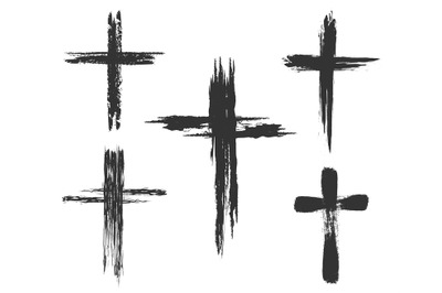 Brush painted cross icons