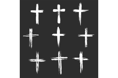 Grunge christian cross icons