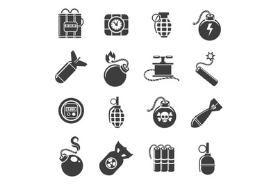 Bomb and explosives icons