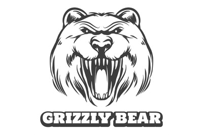 Grizzly bear head logo