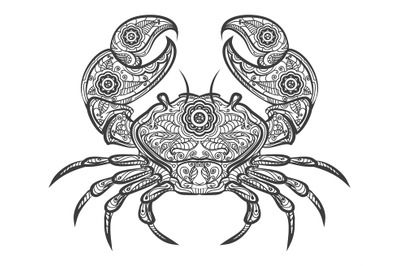 Crab zentangle icon