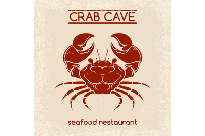 Crab seafood emblem template