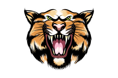 Roaring tiger head