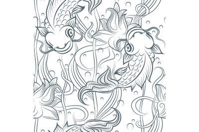 Koi fish seamless pattern