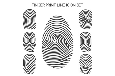 Fingerprint line icons