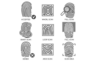 Fingerprint identification icons