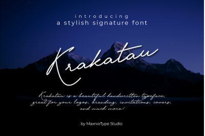 Krakatau - Monoline Signature Font