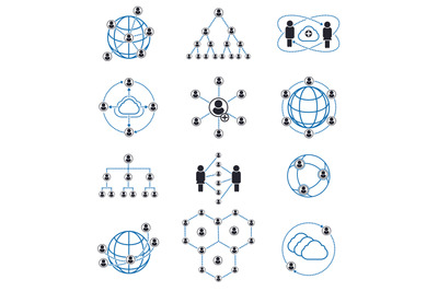 People connection and network icons