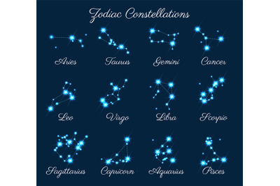 Zodiac constellations vector