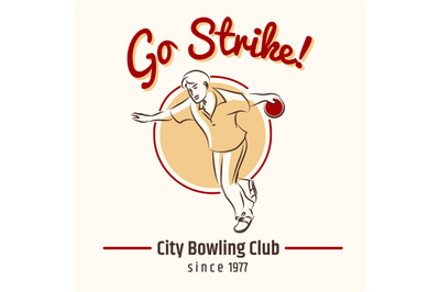 Bowling retro poster