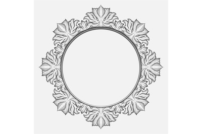 Vintage round baroque frame