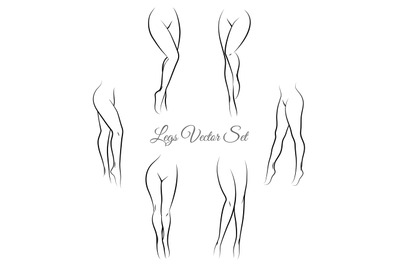 Woman legs vector set