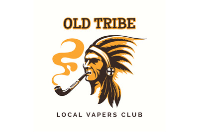 Tribal american indian vipe bar logo