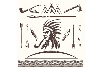 Native american indian ethnic elements