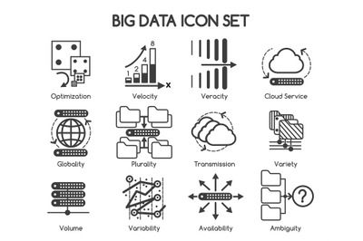 Big data vector icons