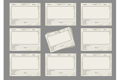 Storyboard template in retro style