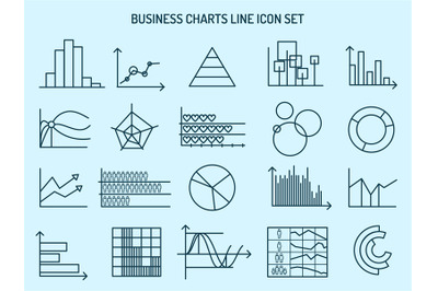 Business charts line icons