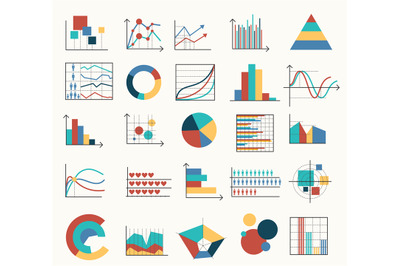 Diagrams flat icons