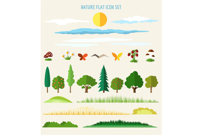 Nature flat icons