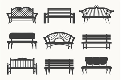 Outdoor benches icons