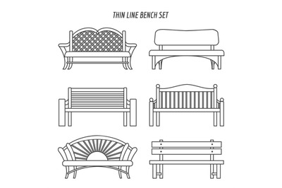 Thin line bench set