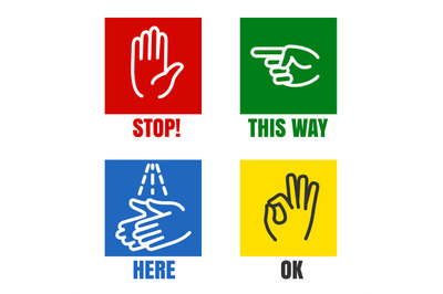 Hands signs icons